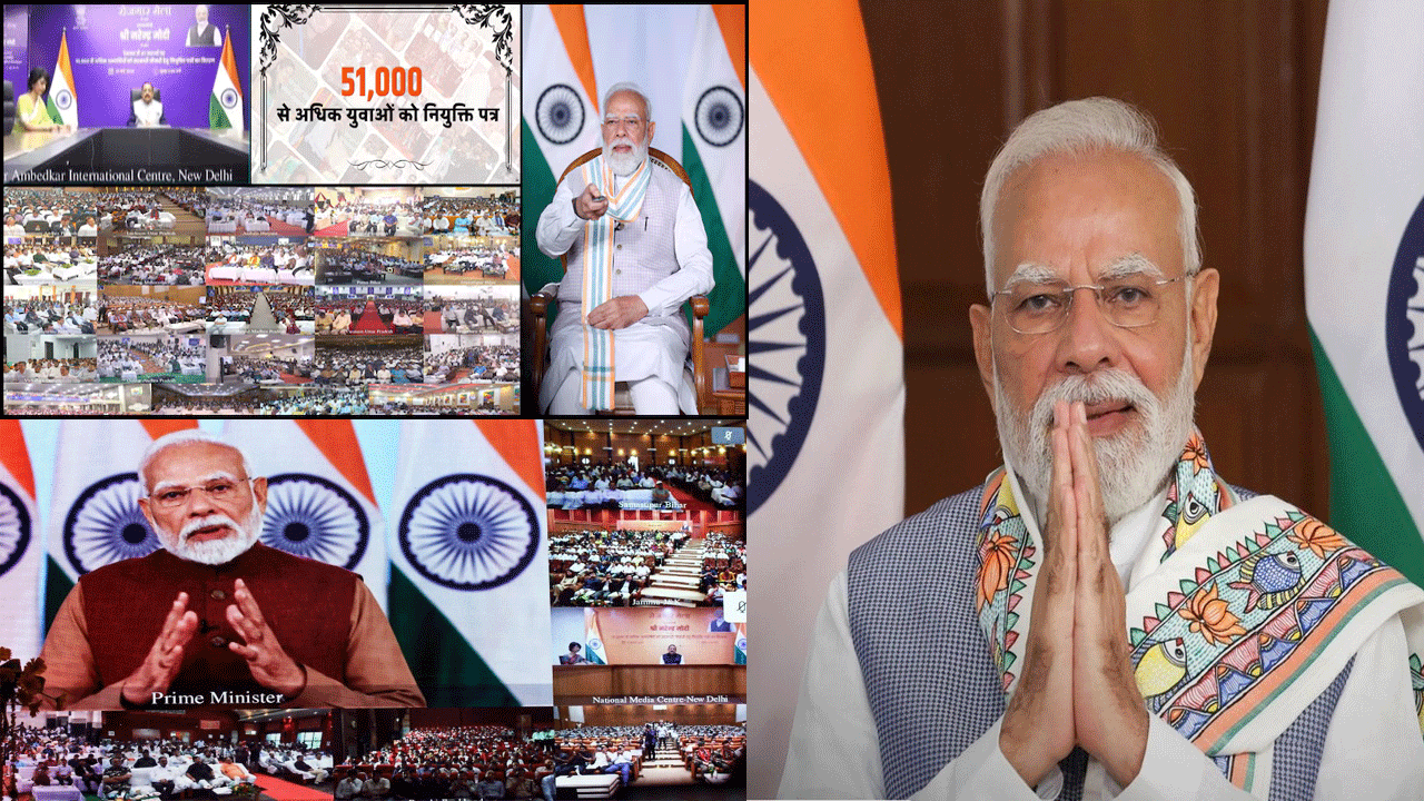 PM Modi distributes more than 51,000 appointment letters to the newly appointed youth in Government Under Rozgar Mela