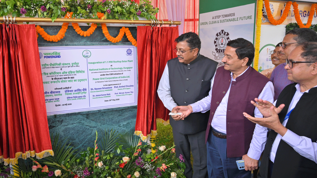 POWERGRID: 1.1 MW on-grid rooftop solar plant at NIT Durgapur under its CSR initiative 
