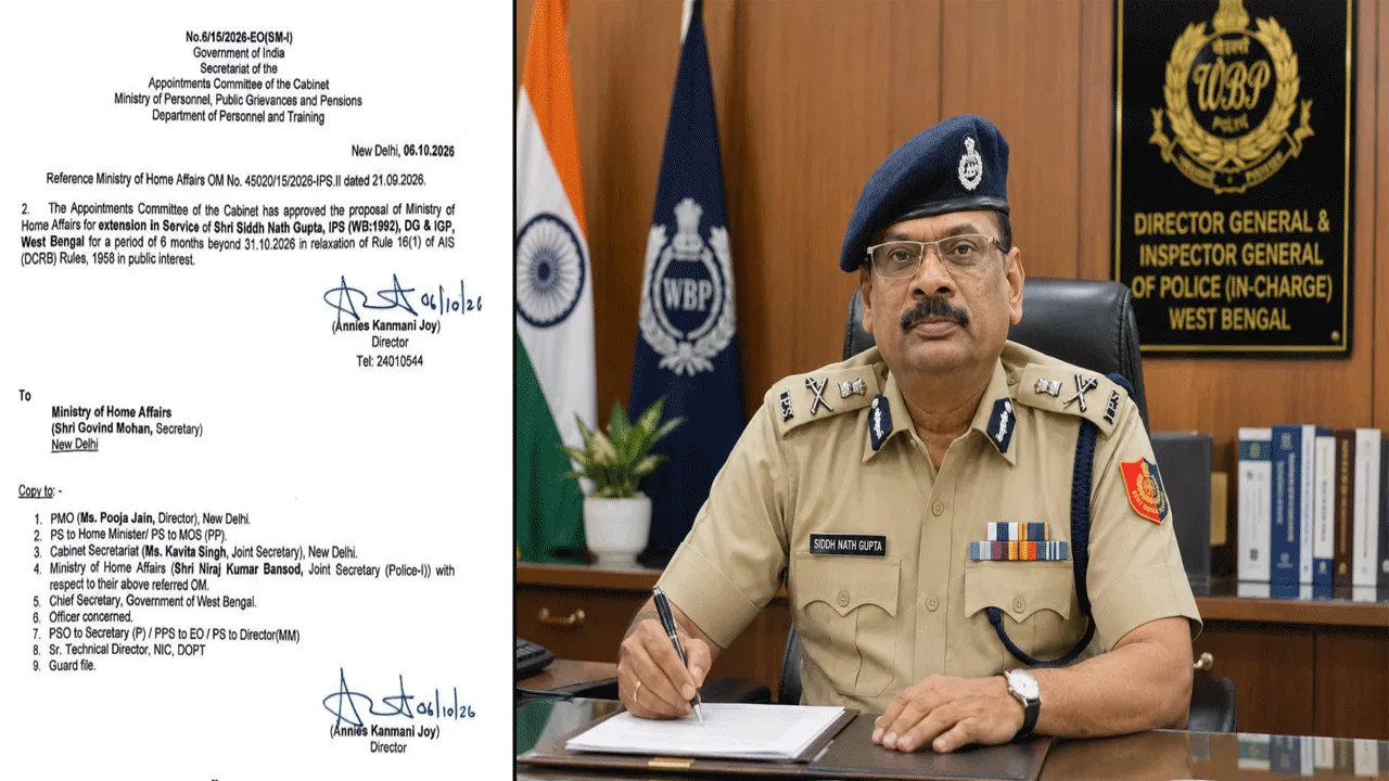 Bengal DGP Siddhnath Gupta,IPS Extension in service by Six Months