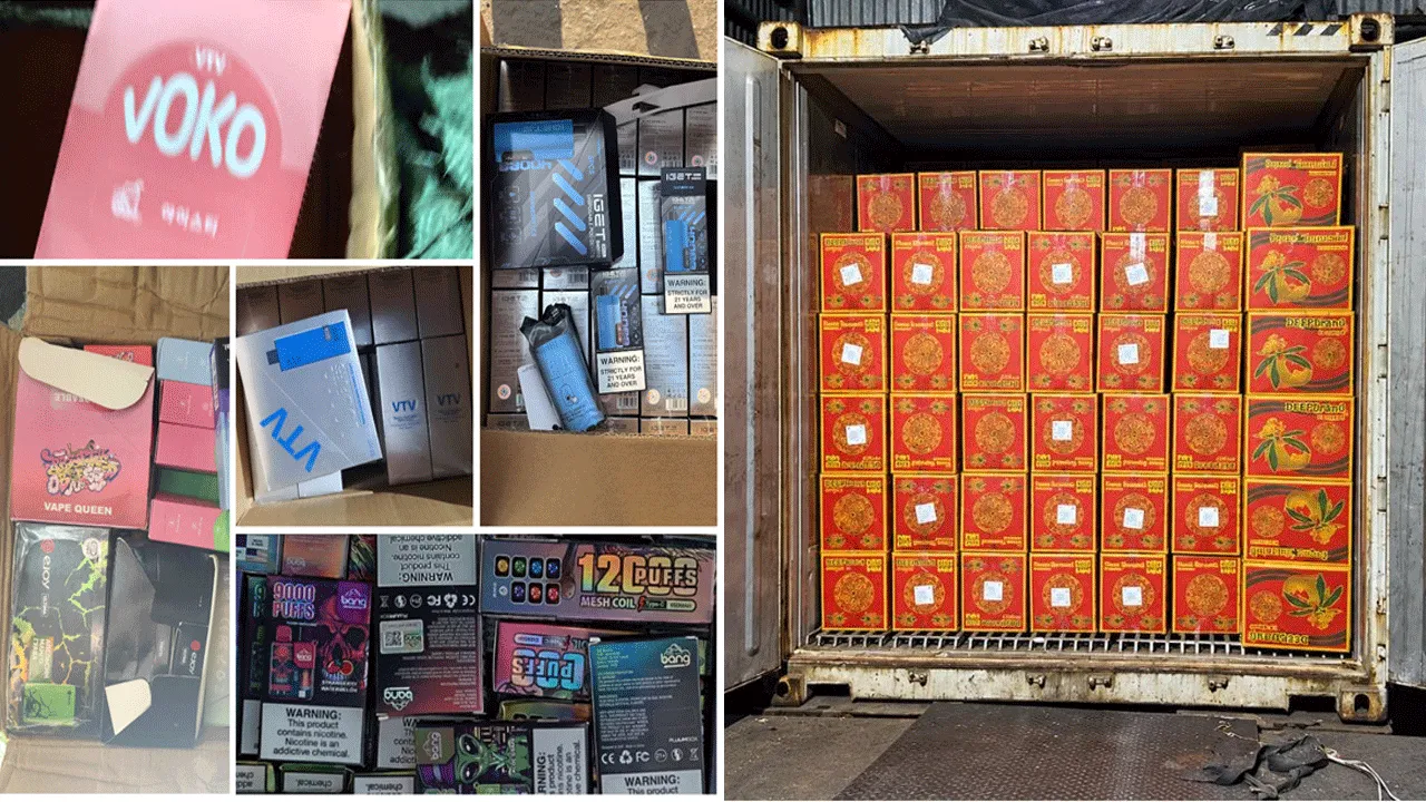 DRI seizes around 55,000 e-cigarettes worth more than Rs. 13.5 crore in two operations at Syama Prasad Mookerjee Port in Kolkata