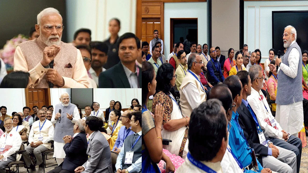 PM interacts with winners of National Teachers Awards